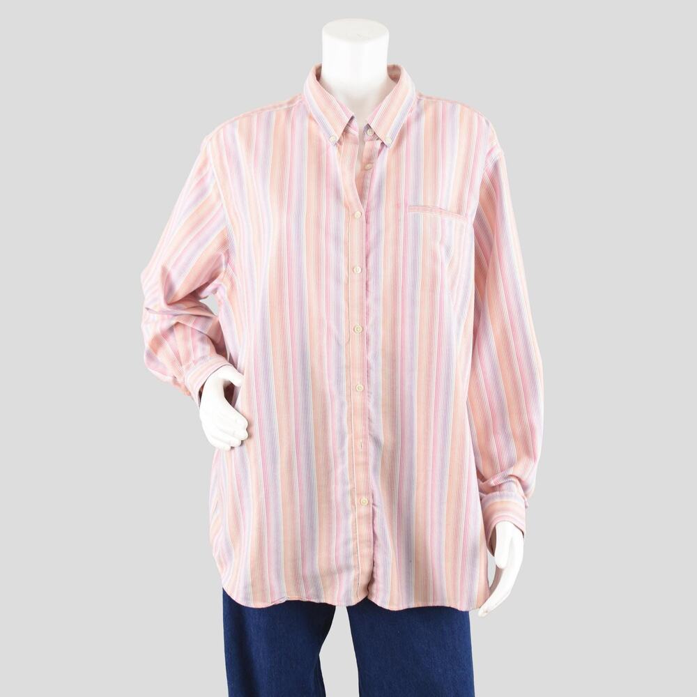 Vintage Striped Long Sleeve Shirt, Cabin Creek Women's Plus Size 22W